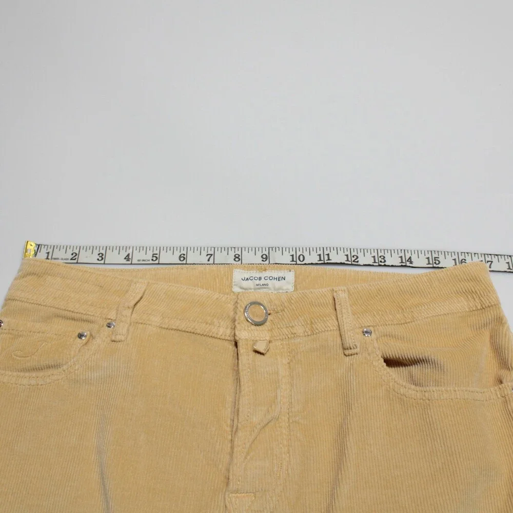 Jacob Cohen NWT 5 Pocket Jean Cut Corduroy Pants Size 34 US Bard in Yellow